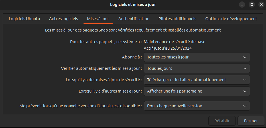 "Image du logiciel de mise à jour de Ubuntu"